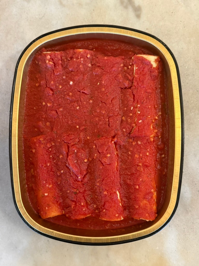 Spinach Manicotti in Sauce
